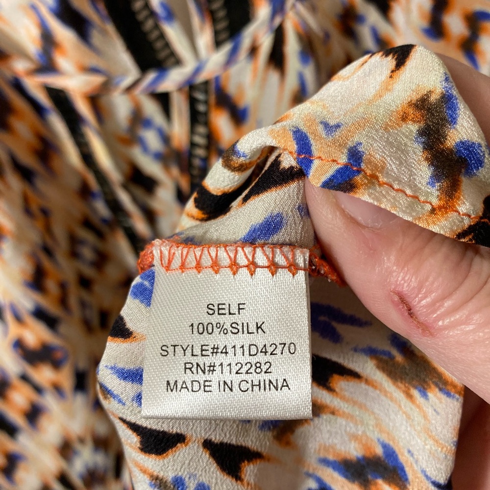 Greylin 100% Silk Patterned Sleeveless Top - Multicolor Size M - Picture 4 of 4
